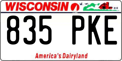 WI license plate 835PKE