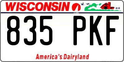 WI license plate 835PKF