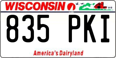 WI license plate 835PKI