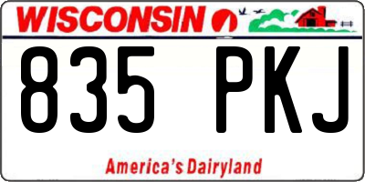 WI license plate 835PKJ