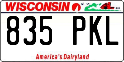 WI license plate 835PKL