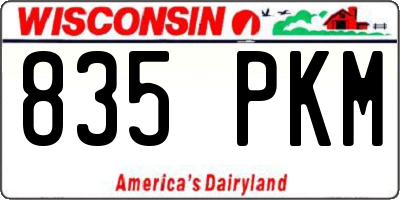 WI license plate 835PKM