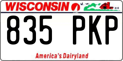 WI license plate 835PKP