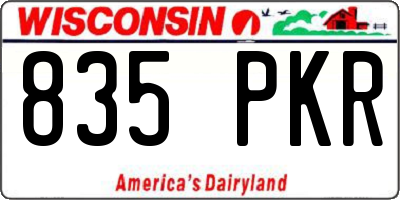 WI license plate 835PKR