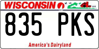 WI license plate 835PKS
