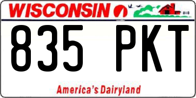 WI license plate 835PKT