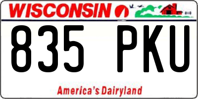 WI license plate 835PKU