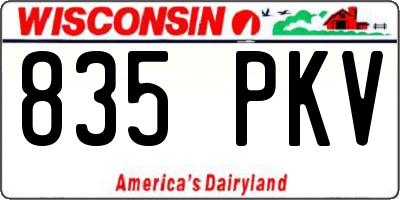 WI license plate 835PKV
