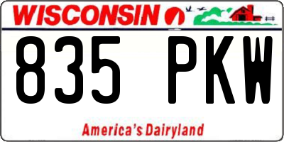 WI license plate 835PKW