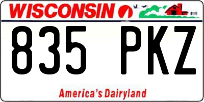 WI license plate 835PKZ