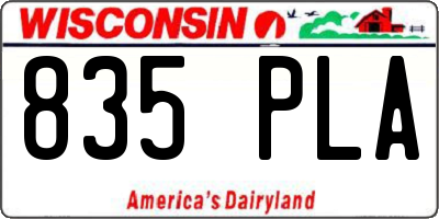 WI license plate 835PLA