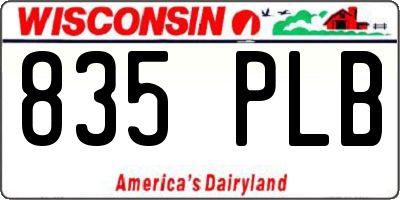 WI license plate 835PLB