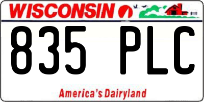 WI license plate 835PLC