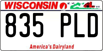 WI license plate 835PLD