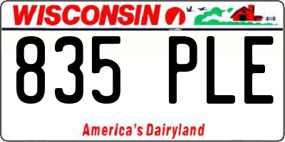 WI license plate 835PLE