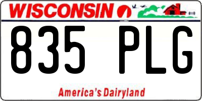WI license plate 835PLG