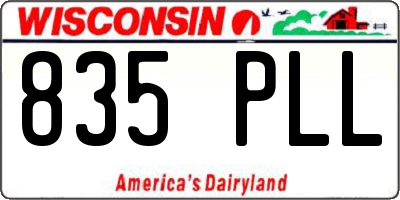 WI license plate 835PLL