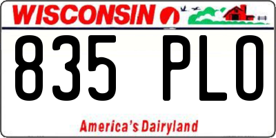WI license plate 835PLO