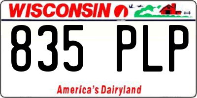 WI license plate 835PLP