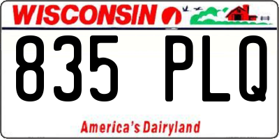 WI license plate 835PLQ