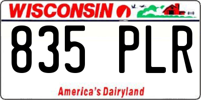 WI license plate 835PLR