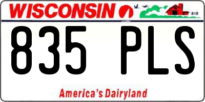 WI license plate 835PLS