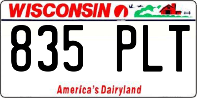 WI license plate 835PLT