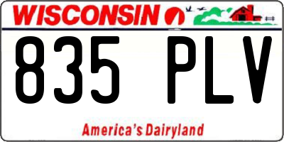 WI license plate 835PLV