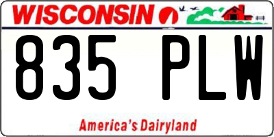WI license plate 835PLW