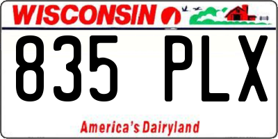 WI license plate 835PLX