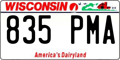 WI license plate 835PMA