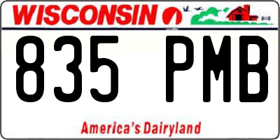 WI license plate 835PMB