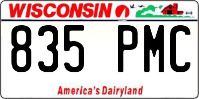 WI license plate 835PMC