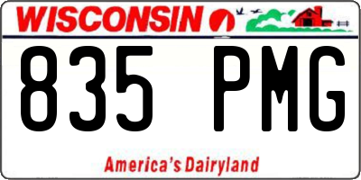 WI license plate 835PMG