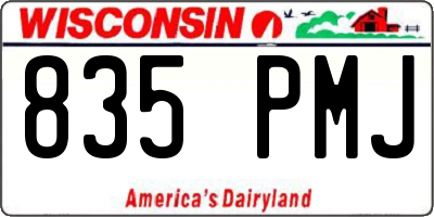WI license plate 835PMJ