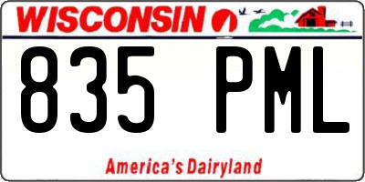 WI license plate 835PML