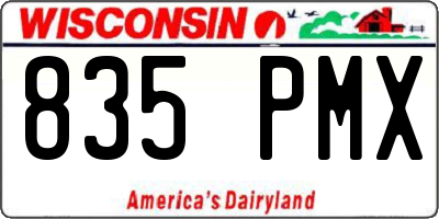 WI license plate 835PMX