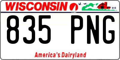 WI license plate 835PNG