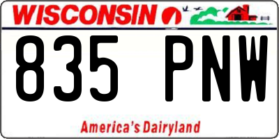 WI license plate 835PNW