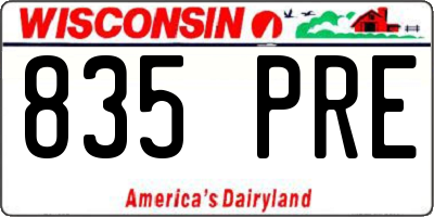 WI license plate 835PRE