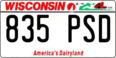 WI license plate 835PSD