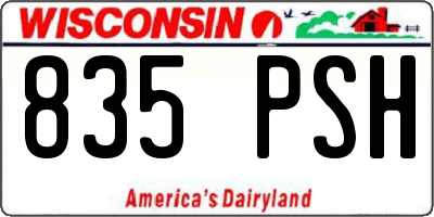 WI license plate 835PSH