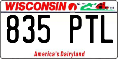 WI license plate 835PTL
