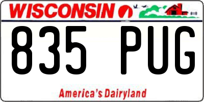 WI license plate 835PUG