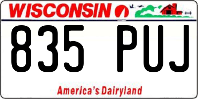 WI license plate 835PUJ