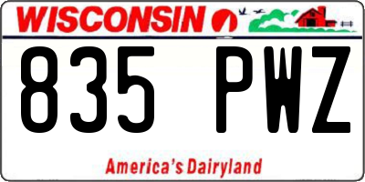 WI license plate 835PWZ