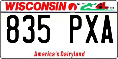 WI license plate 835PXA