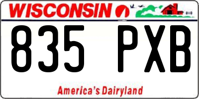 WI license plate 835PXB