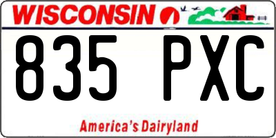 WI license plate 835PXC