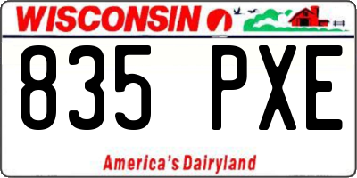 WI license plate 835PXE